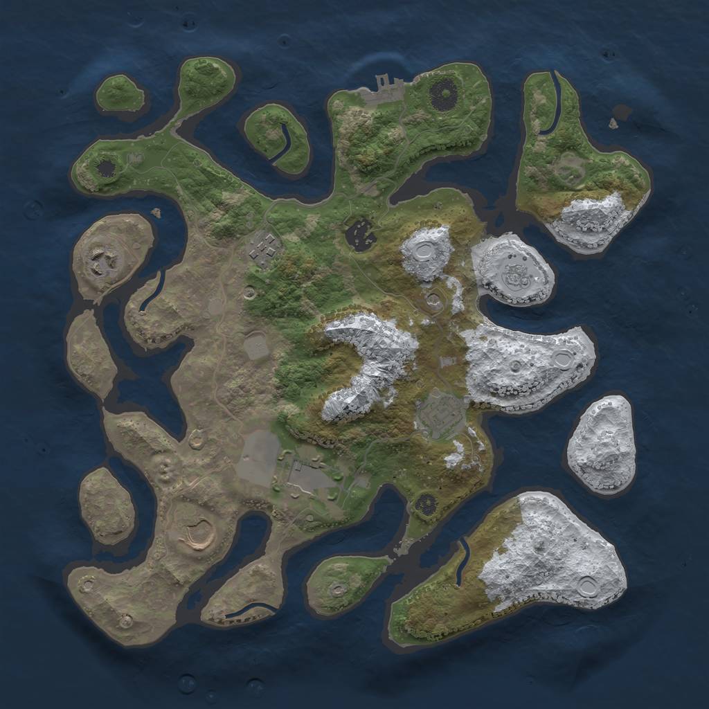 Rust Map: Procedural Map, Size: 3500, Seed: 514799, 14 Monuments