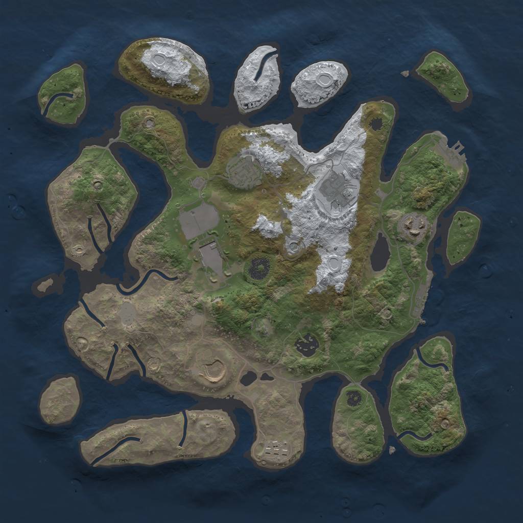 Rust Map: Procedural Map, Size: 3500, Seed: 3242364, 15 Monuments