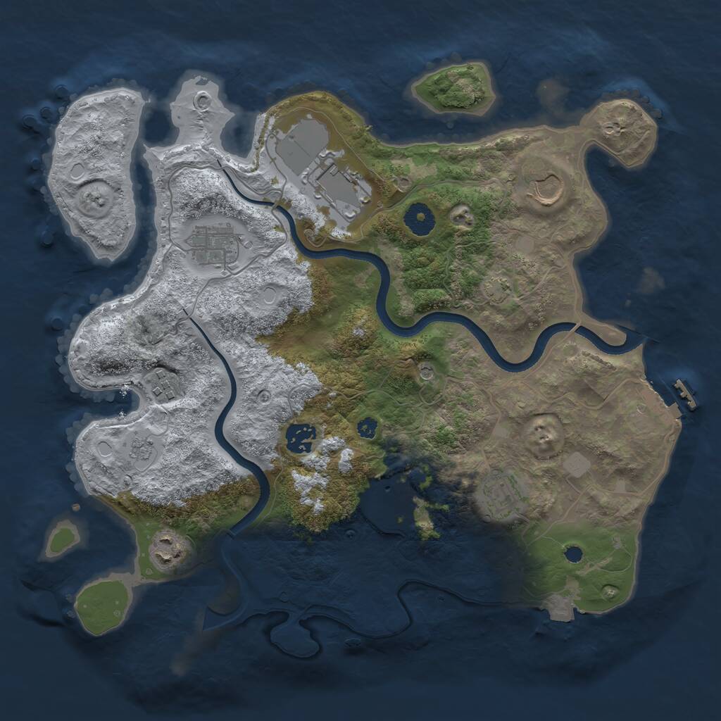 Rust Map: Procedural Map, Size: 3500, Seed: 1795804, 13 Monuments
