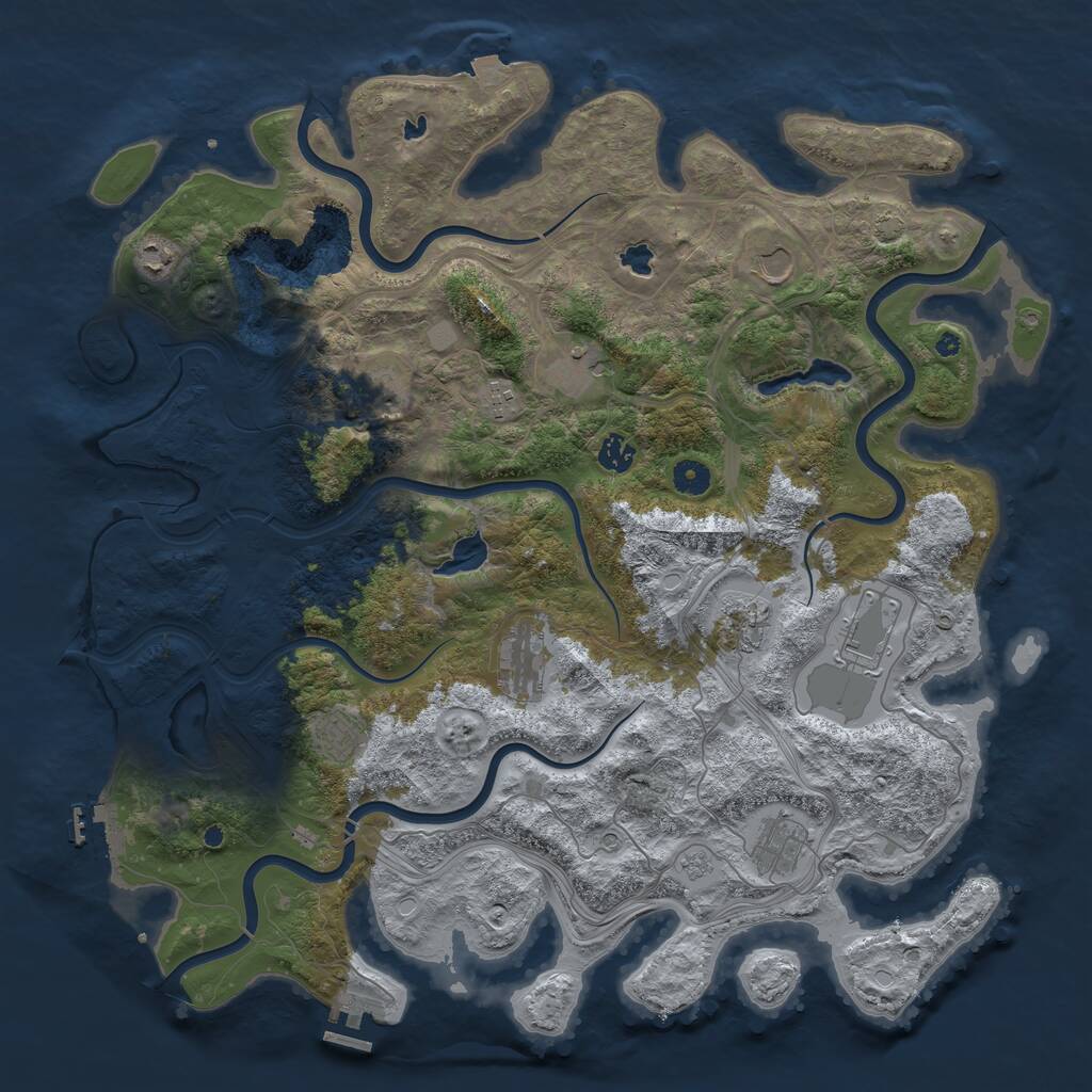 Rust Map: Procedural Map, Size: 4500, Seed: 49720258, 17 Monuments