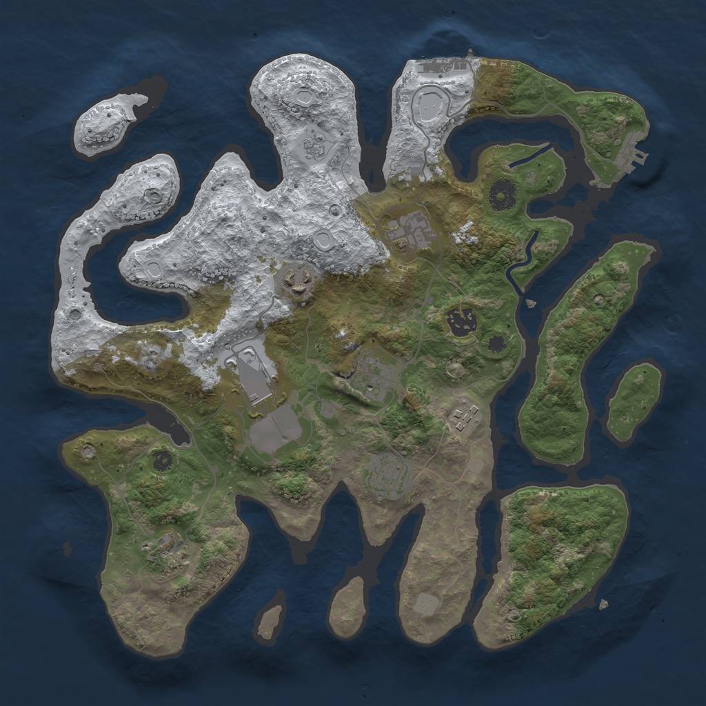 Rust Map: Procedural Map, Size: 3550, Seed: 147935, 16 Monuments