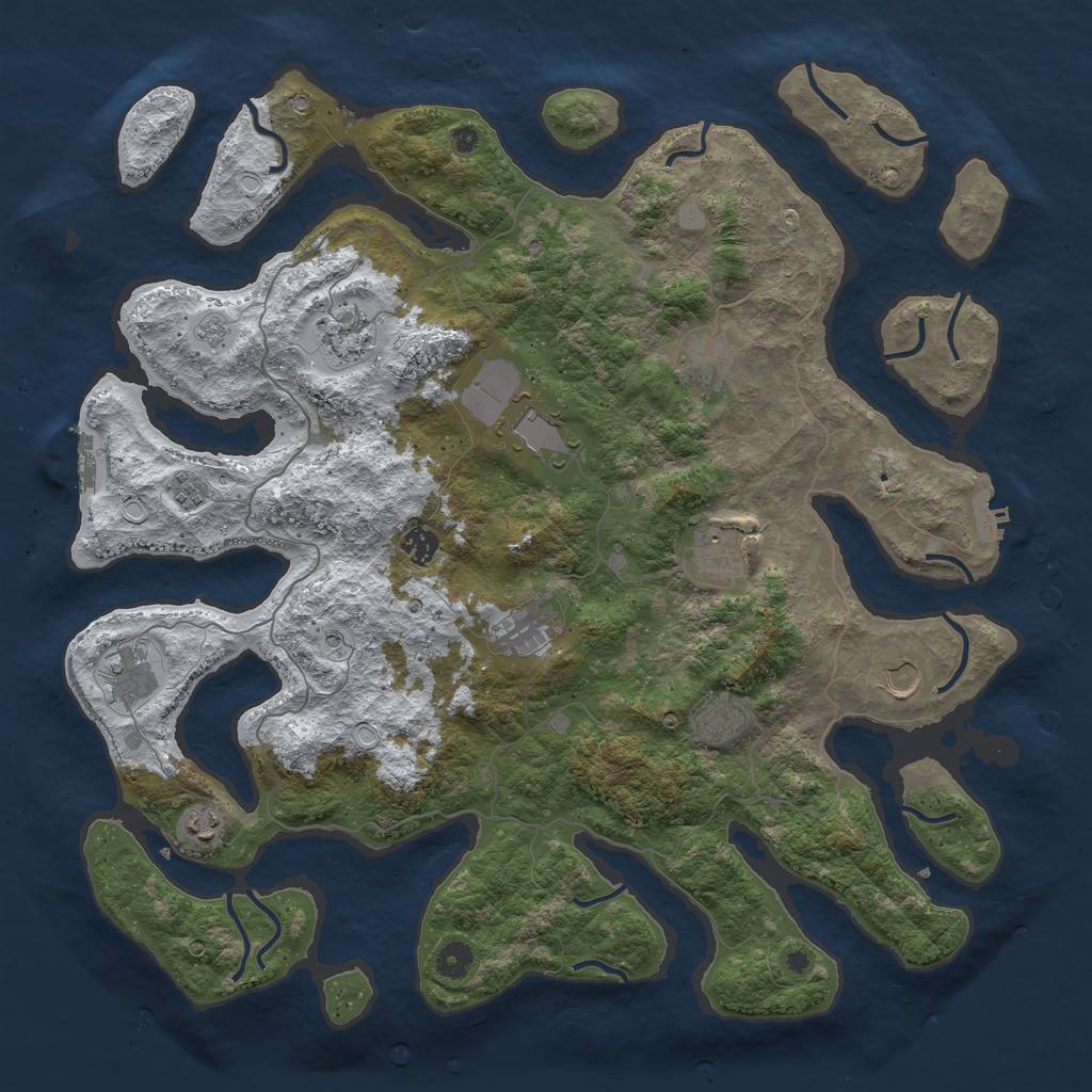 Rust Map: Procedural Map, Size: 4500, Seed: 1445722, 20 Monuments
