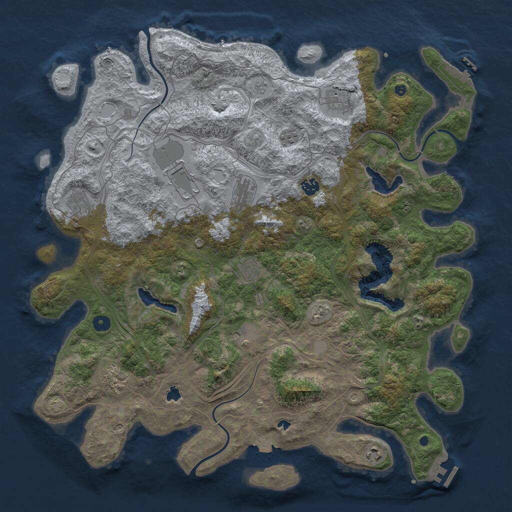 Rust Map: Procedural Map, Size: 4500, Seed: 9812131, 16 Monuments