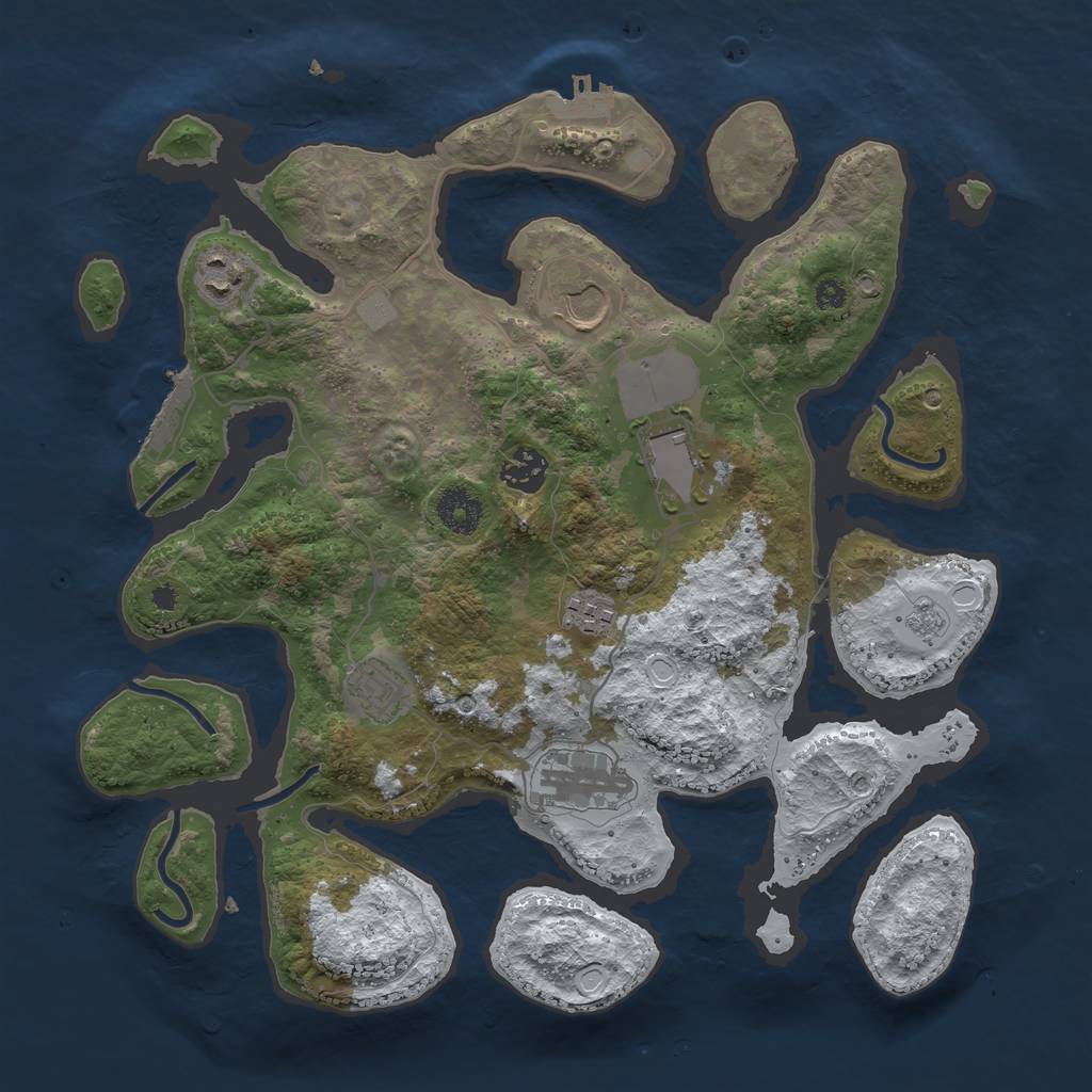 Rust Map: Procedural Map, Size: 3550, Seed: 503712, 15 Monuments