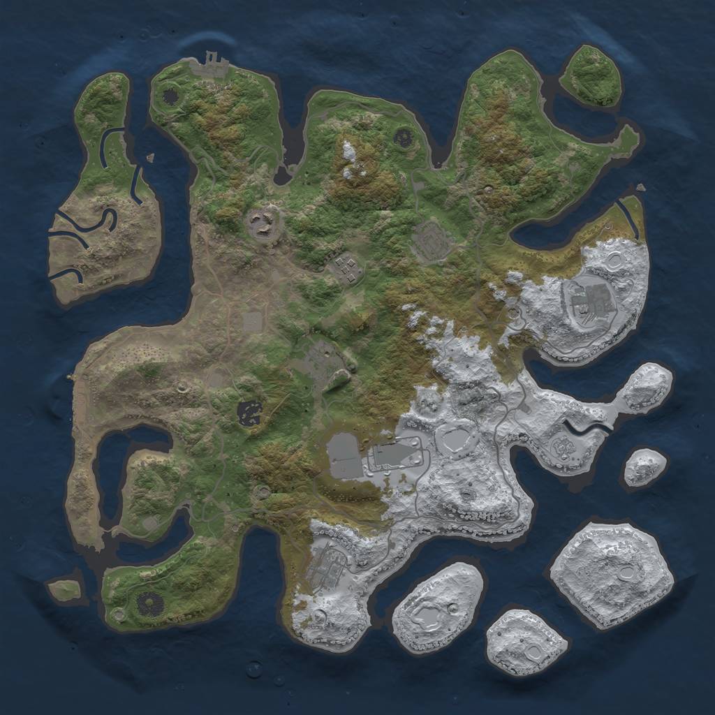 Rust Map: Procedural Map, Size: 4000, Seed: 267110, 17 Monuments