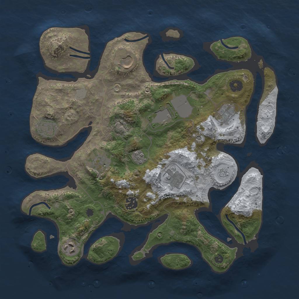 Rust Map: Procedural Map, Size: 3500, Seed: 5399934, 16 Monuments