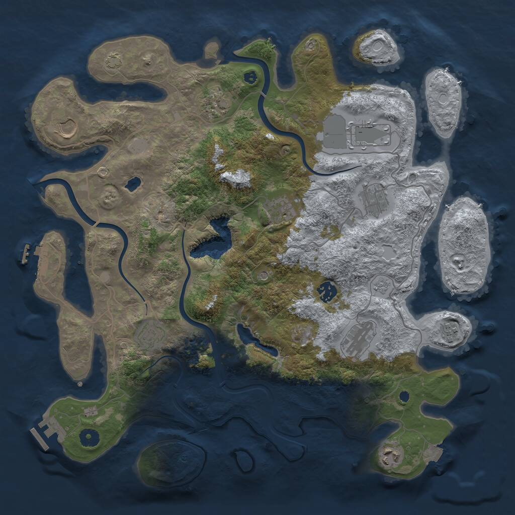 Rust Map: Procedural Map, Size: 4000, Seed: 86532, 16 Monuments