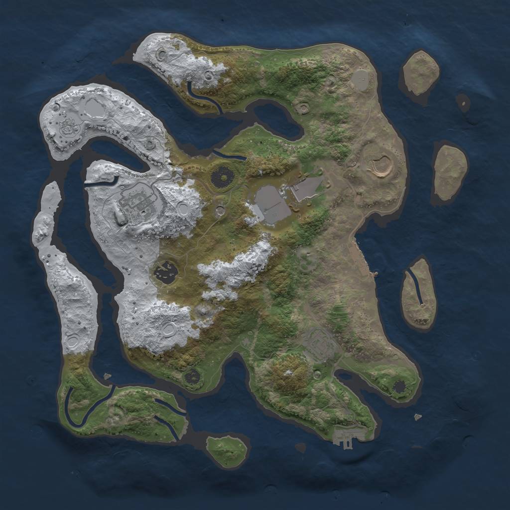 Rust Map: Procedural Map, Size: 3500, Seed: 416956, 14 Monuments