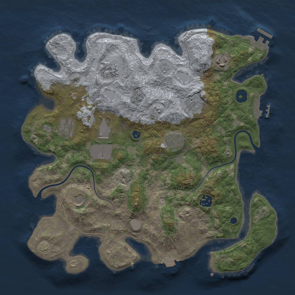 Rust Map: Procedural Map, Size: 3550, Seed: 956868, 15 Monuments