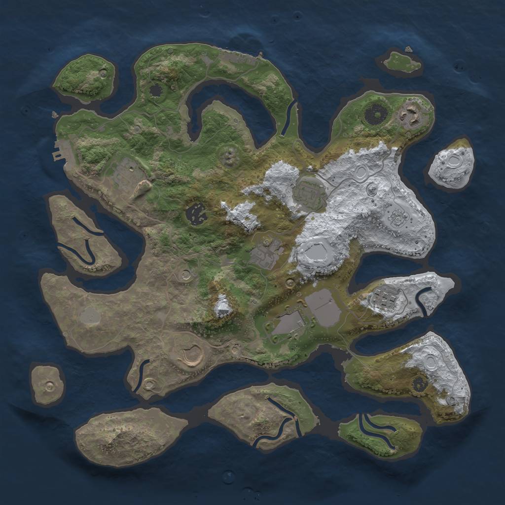 Rust Map: Procedural Map, Size: 3500, Seed: 1567809, 17 Monuments