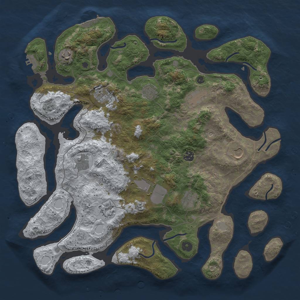 Rust Map: Procedural Map, Size: 4250, Seed: 1087490425, 20 Monuments