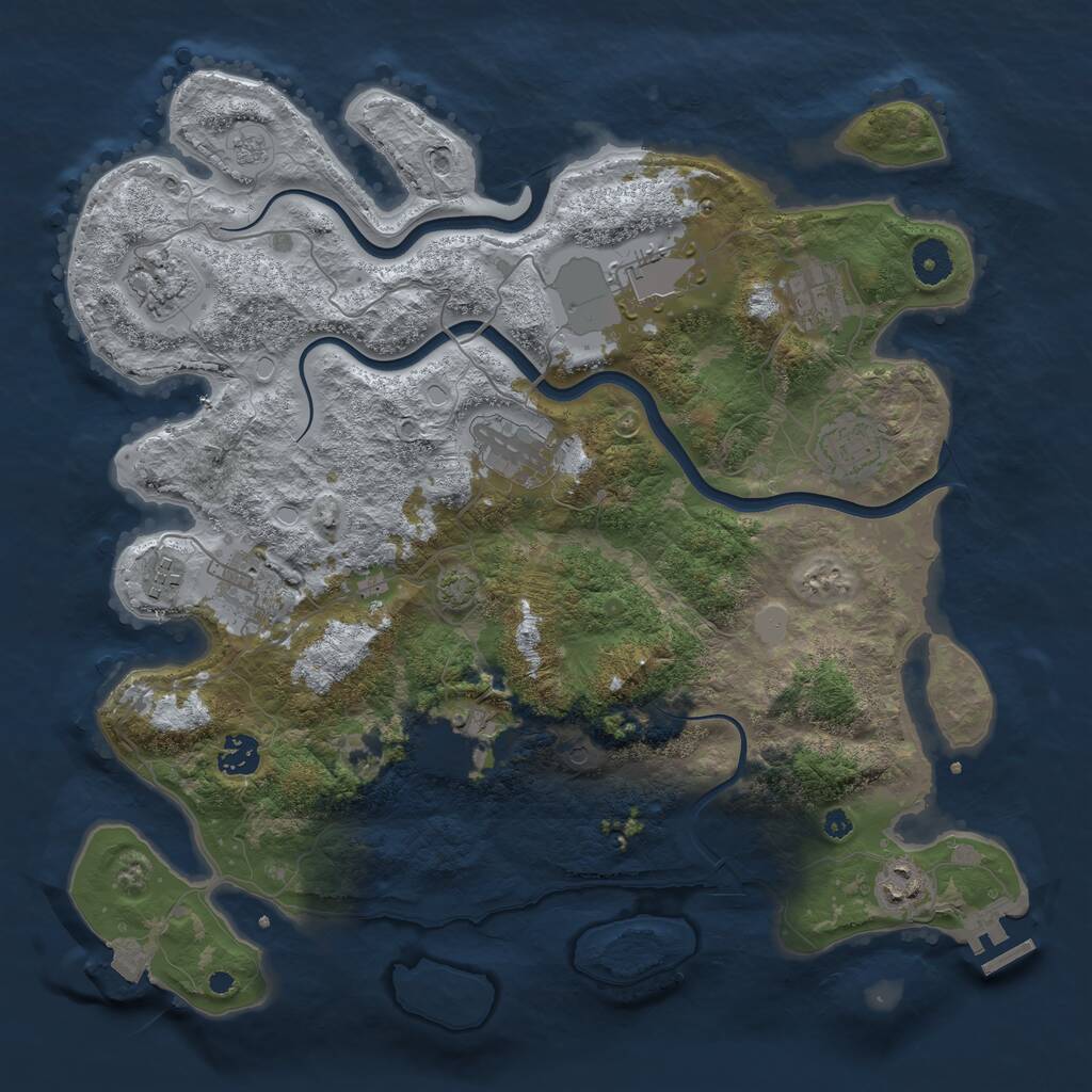 Rust Map: Procedural Map, Size: 3850, Seed: 327879802, 15 Monuments