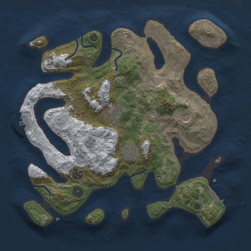Rust Map: Procedural Map, Size: 3500, Seed: 6342122, 14 Monuments