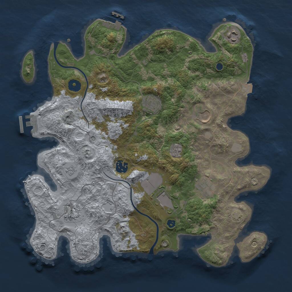 Rust Map: Procedural Map, Size: 3500, Seed: 781778, 14 Monuments