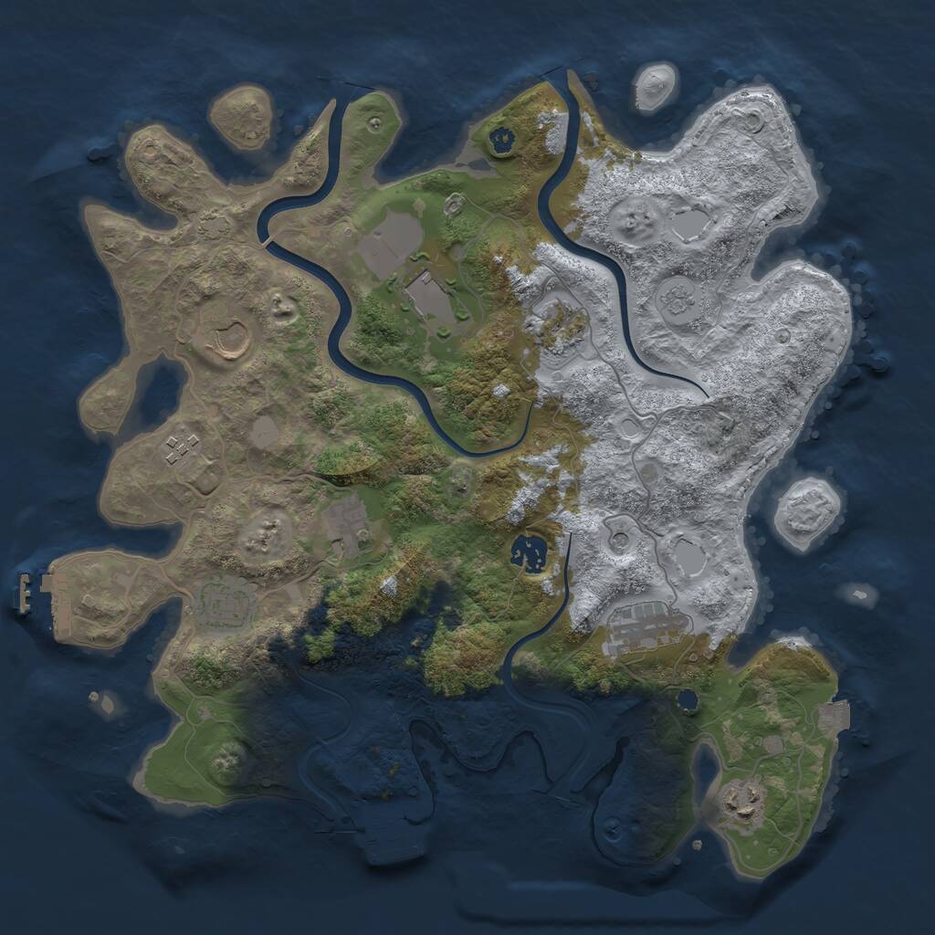 Rust Map: Procedural Map, Size: 3700, Seed: 1599720042, 15 Monuments
