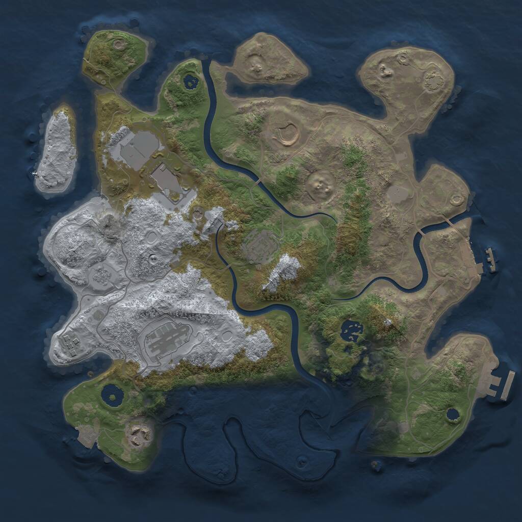 Rust Map: Procedural Map, Size: 3500, Seed: 4654494, 13 Monuments