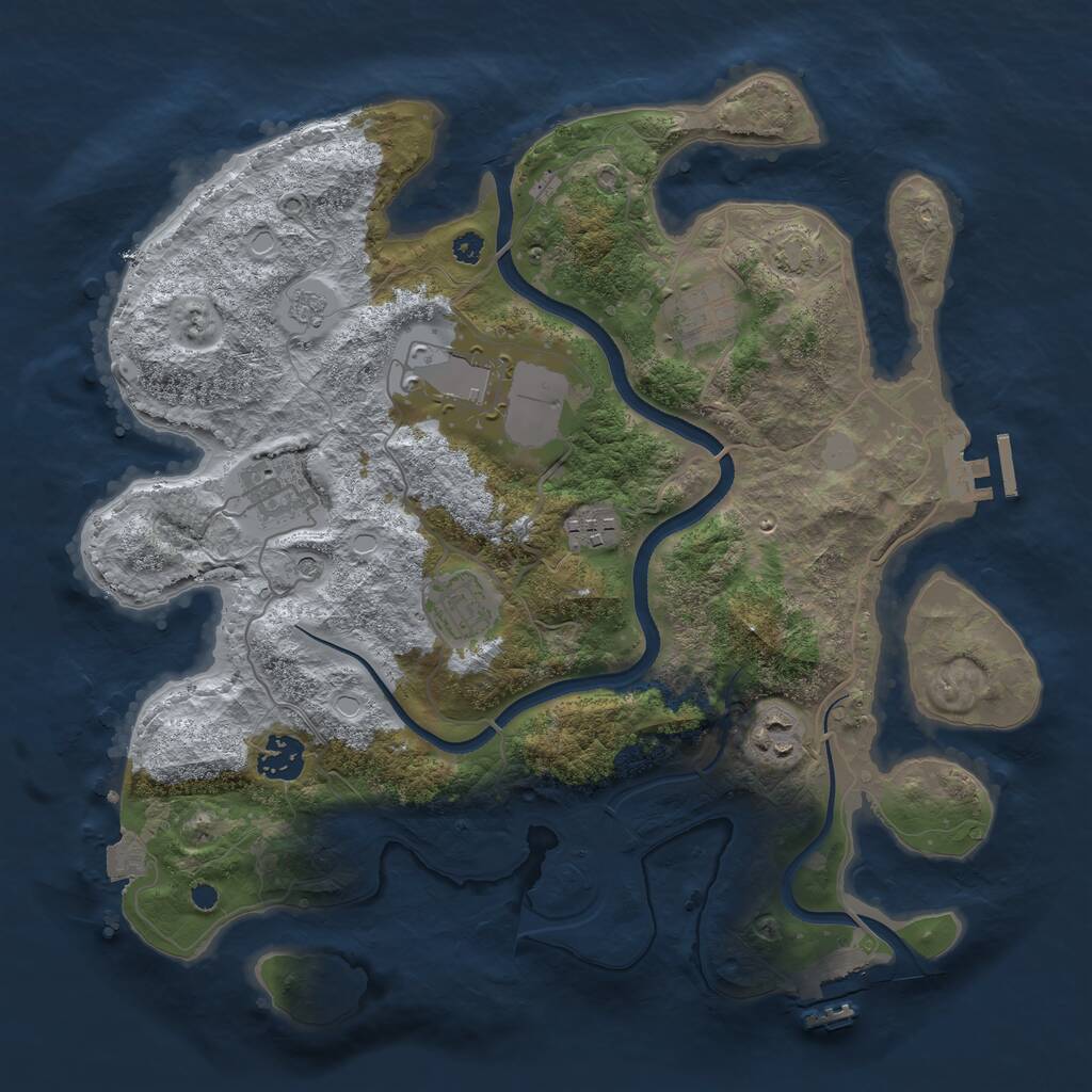 Rust Map: Procedural Map, Size: 3500, Seed: 3162022, 13 Monuments