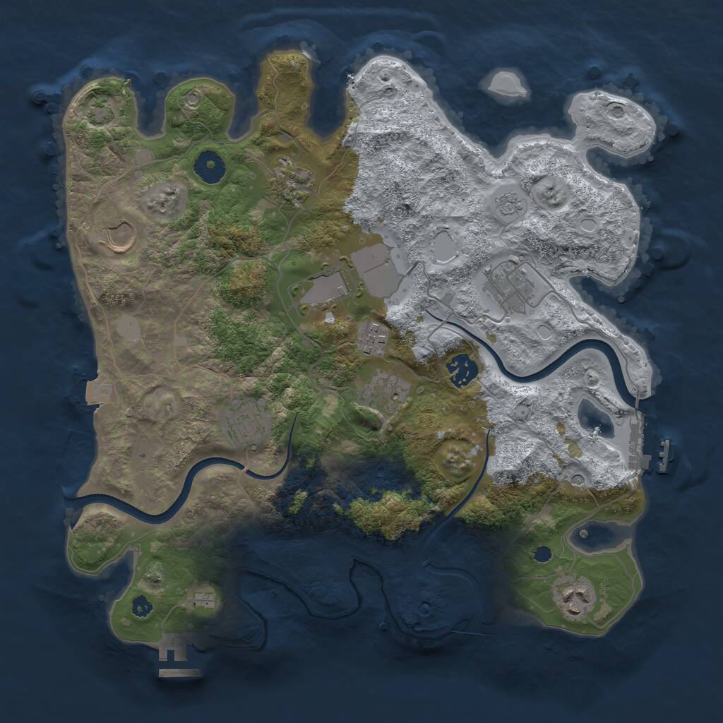 Rust Map: Procedural Map, Size: 3500, Seed: 575453, 15 Monuments