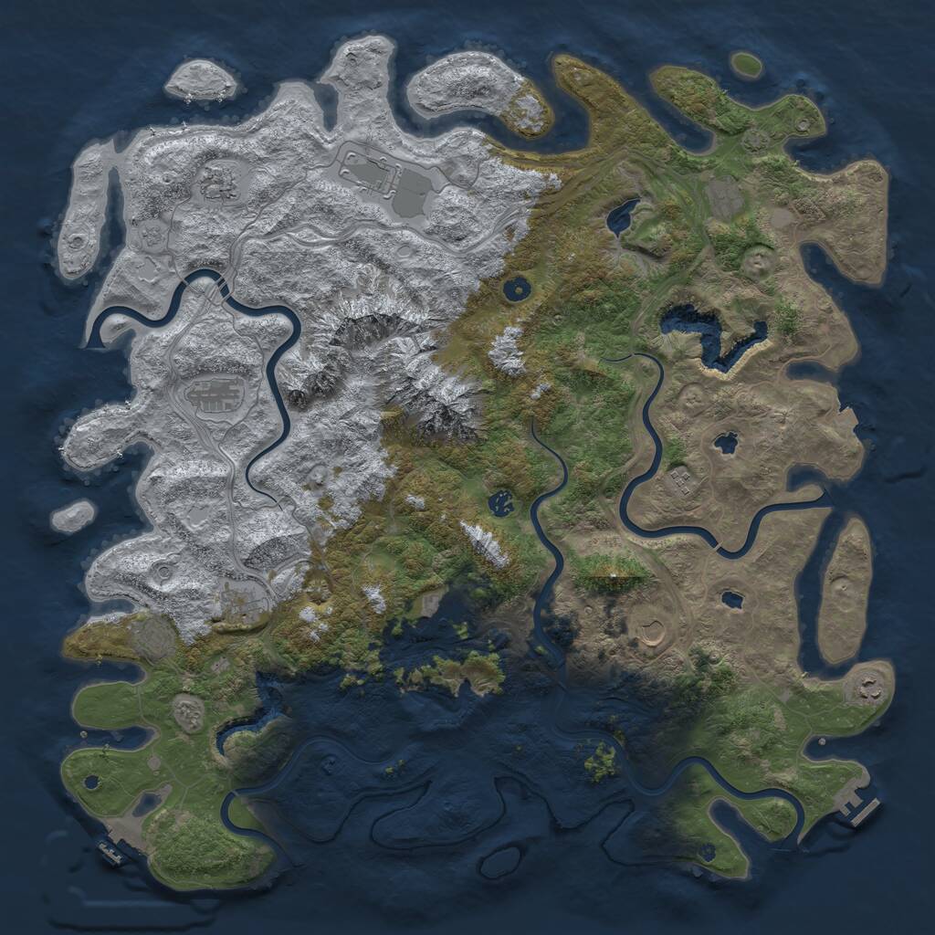 Rust Map: Procedural Map, Size: 5400, Seed: 1462357653, 17 Monuments