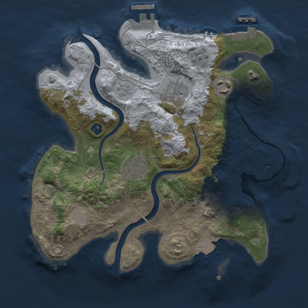 Rust Map: Procedural Map, Size: 2700, Seed: 1484641820, 10 Monuments