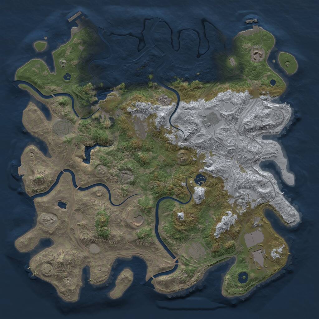 Rust Map: Procedural Map, Size: 4300, Seed: 23857, 16 Monuments