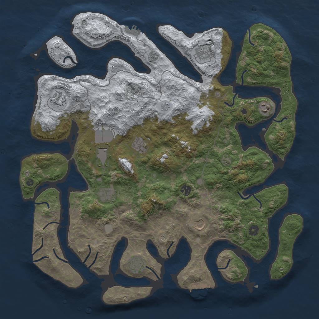 Rust Map: Procedural Map, Size: 4500, Seed: 76656, 19 Monuments