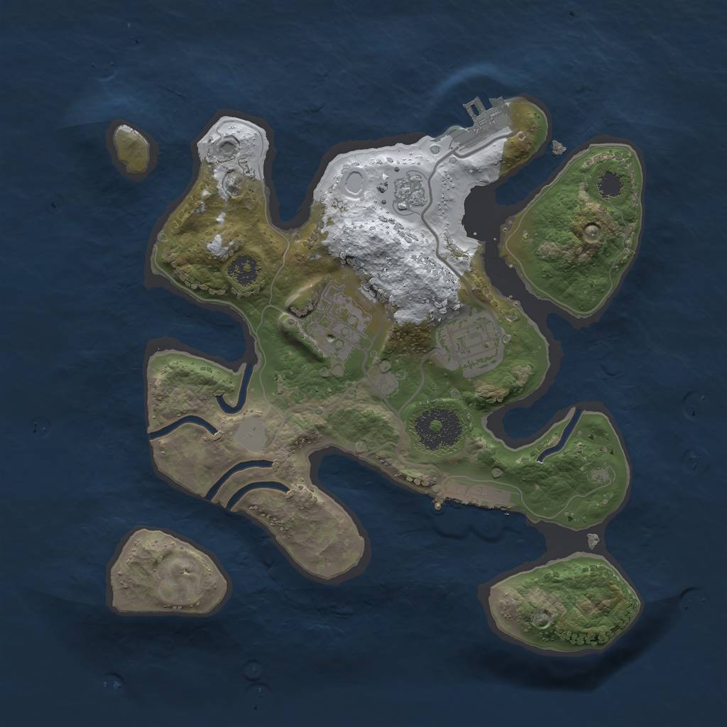 Rust Map: Procedural Map, Size: 2500, Seed: 22192, 10 Monuments
