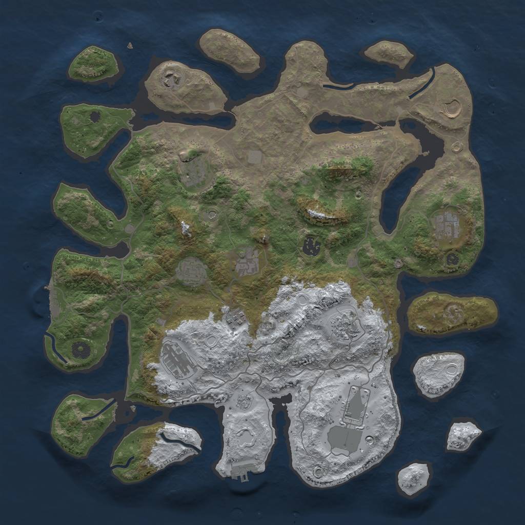 Rust Map: Procedural Map, Size: 4250, Seed: 1506877423, 20 Monuments