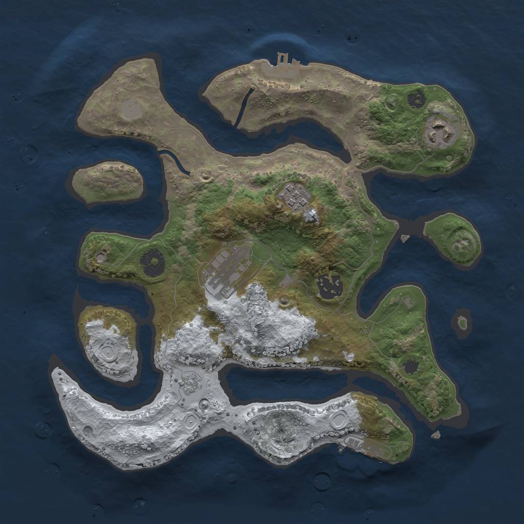 Rust Map: Procedural Map, Size: 3000, Seed: 16692, 12 Monuments