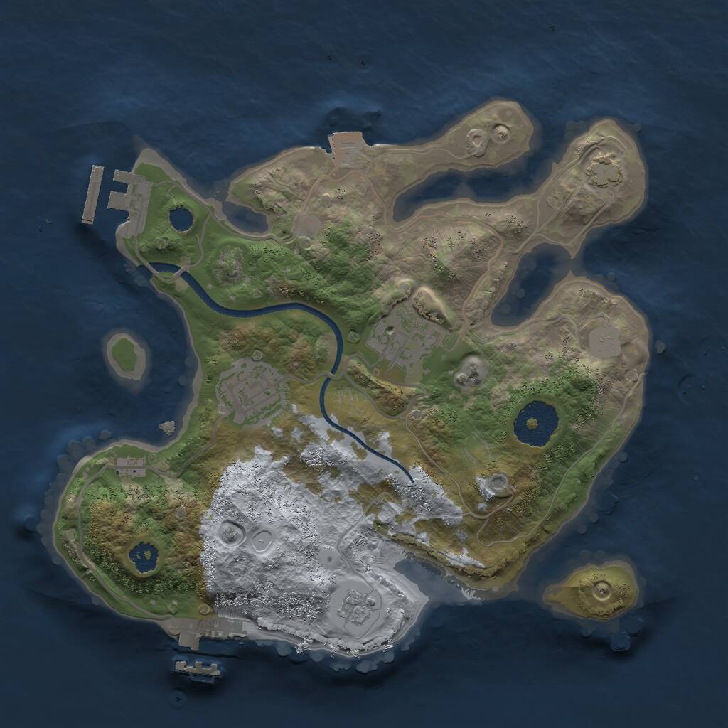 Rust Map: Procedural Map, Size: 2500, Seed: 1640040009, 7 Monuments