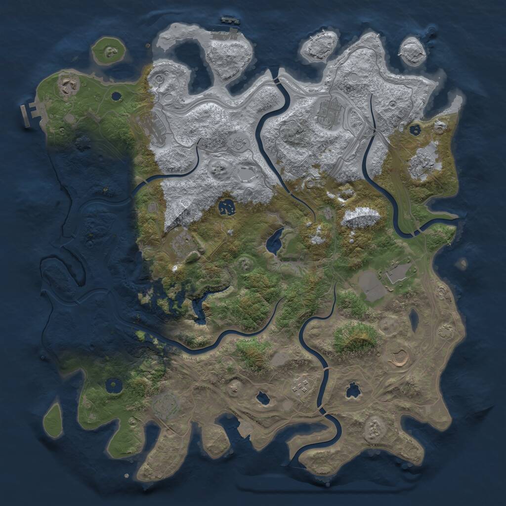 Rust Map: Procedural Map, Size: 4500, Seed: 20002106, 16 Monuments