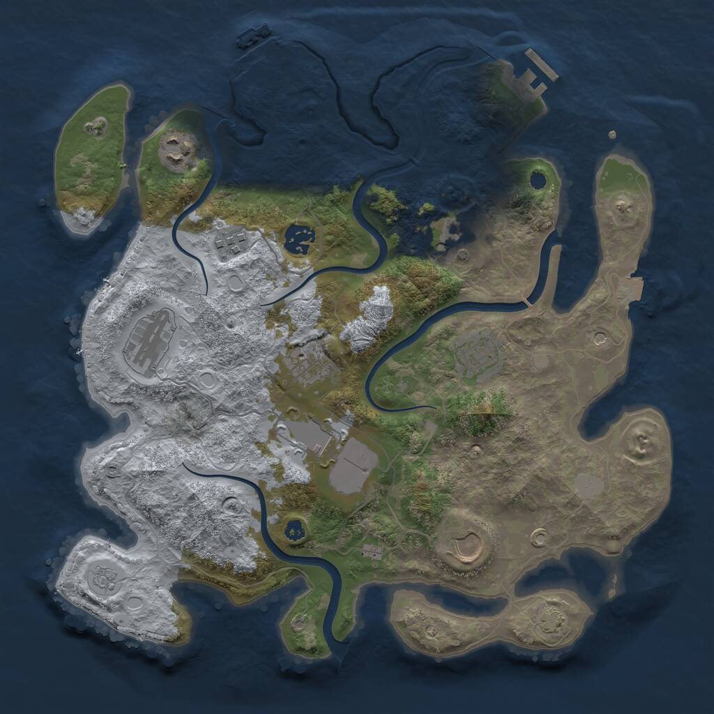 Rust Map: Procedural Map, Size: 3500, Seed: 6286514, 15 Monuments
