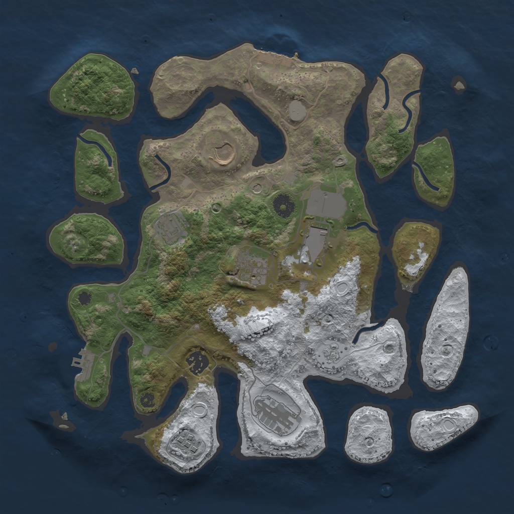 Rust Map: Procedural Map, Size: 3500, Seed: 1852611, 16 Monuments
