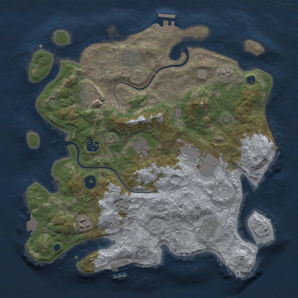 Rust Map: Procedural Map, Size: 3550, Seed: 181307, 14 Monuments