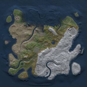 Thumbnail Rust Map: Procedural Map, Size: 3500, Seed: 206, 13 Monuments