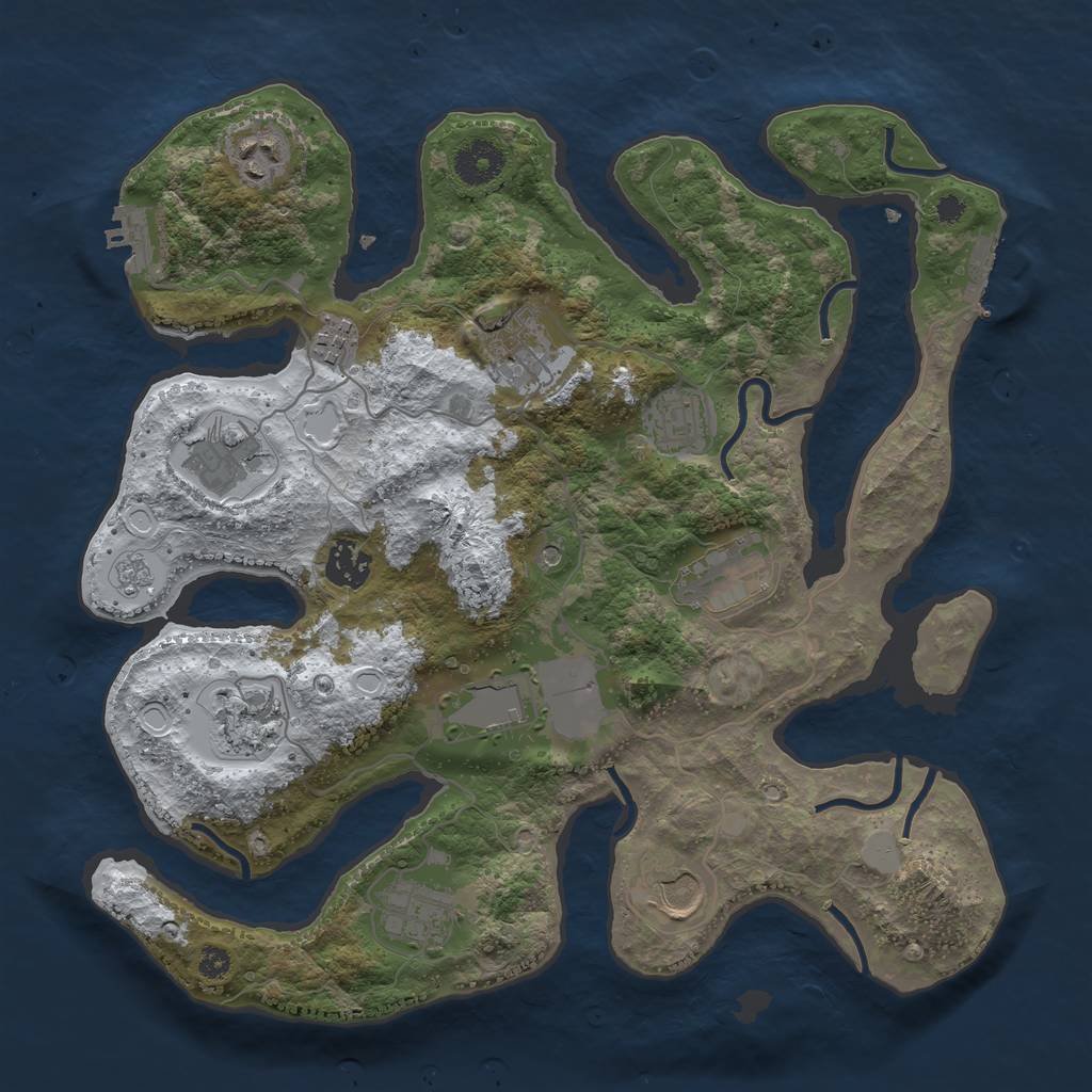 Rust Map: Procedural Map, Size: 3500, Seed: 47567475, 20 Monuments