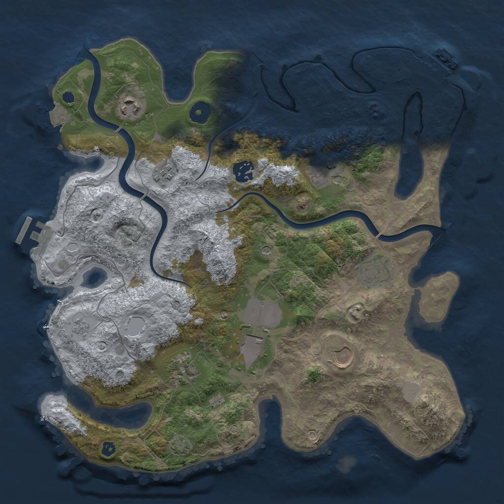 Rust Map: Procedural Map, Size: 3500, Seed: 47567475, 14 Monuments