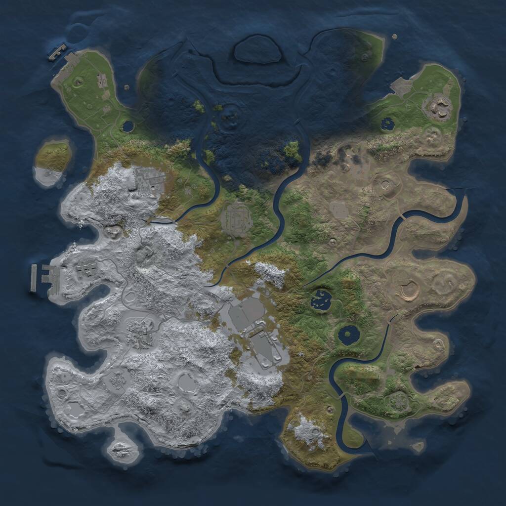 Rust Map: Procedural Map, Size: 3750, Seed: 220303007, 15 Monuments