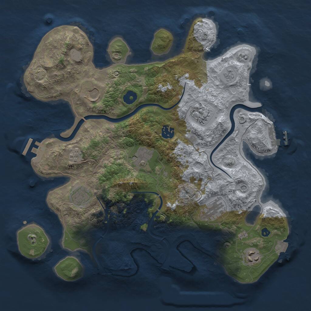 Rust Map: Procedural Map, Size: 3500, Seed: 2254556, 14 Monuments