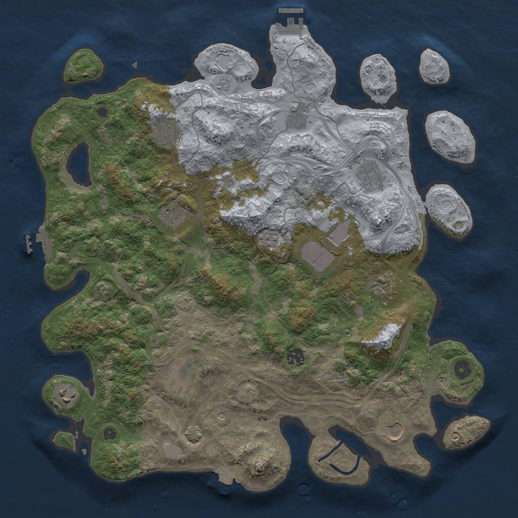 Rust Map: Procedural Map, Size: 4250, Seed: 2073941086, 17 Monuments