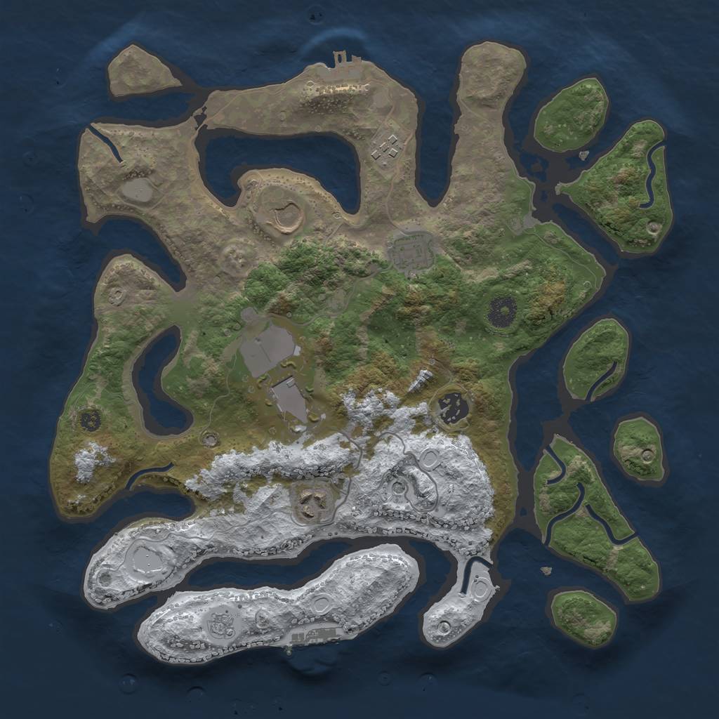 Rust Map: Procedural Map, Size: 3500, Seed: 317940153, 15 Monuments