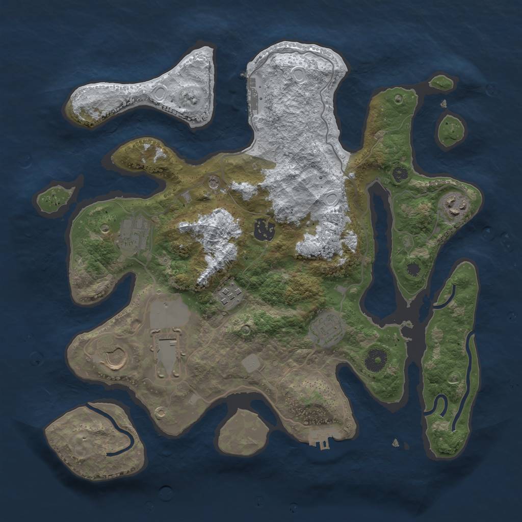 Rust Map: Procedural Map, Size: 3500, Seed: 1591585, 15 Monuments