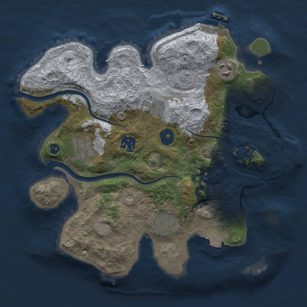 Rust Map: Procedural Map, Size: 3000, Seed: 1706275022, 12 Monuments