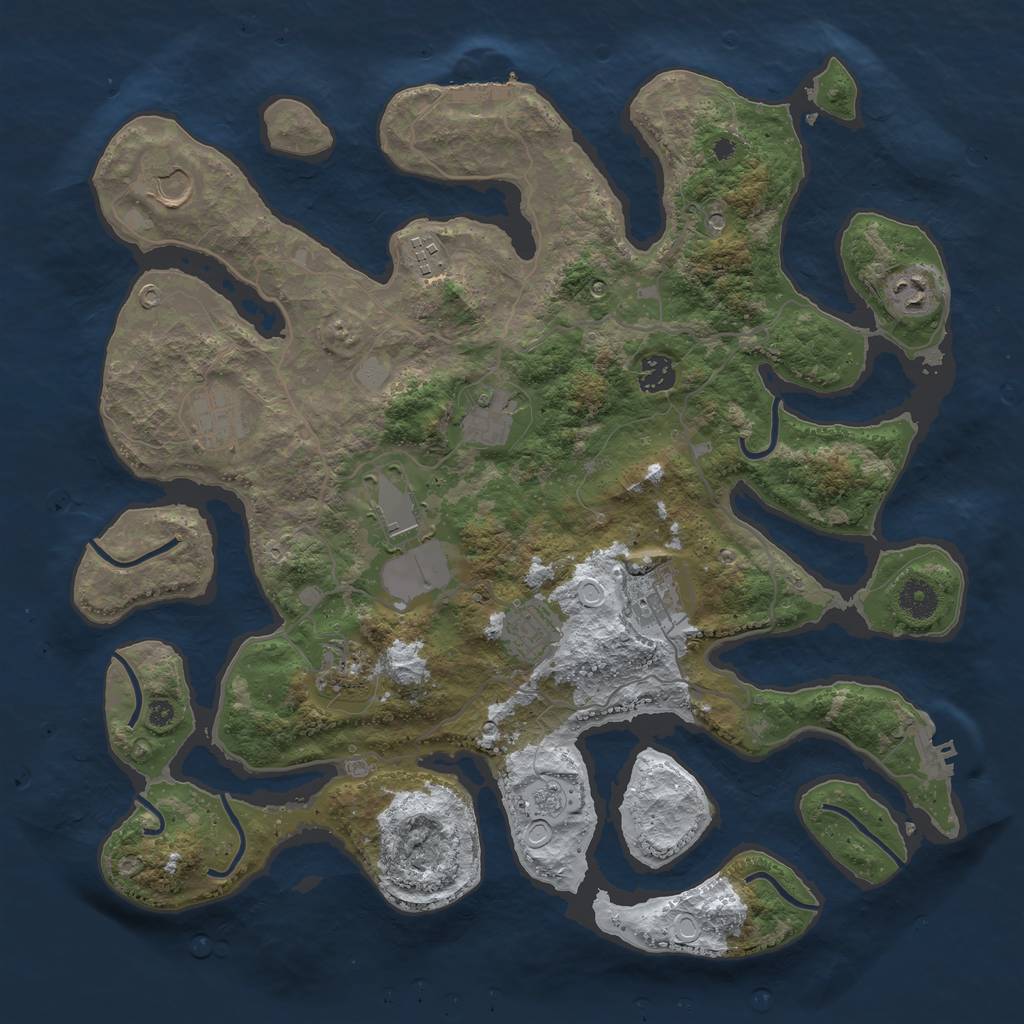 Rust Map: Procedural Map, Size: 4000, Seed: 545589321, 19 Monuments