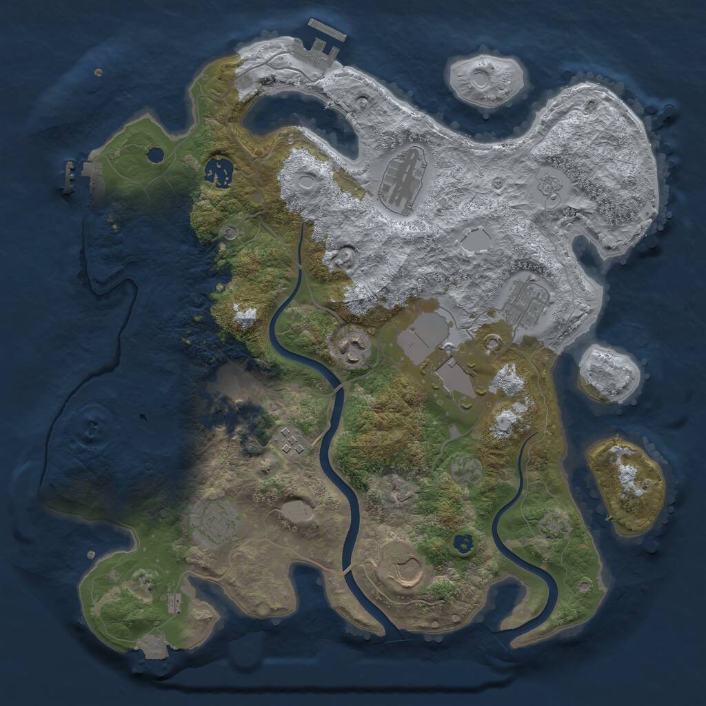 Rust Map: Procedural Map, Size: 3550, Seed: 86898, 15 Monuments