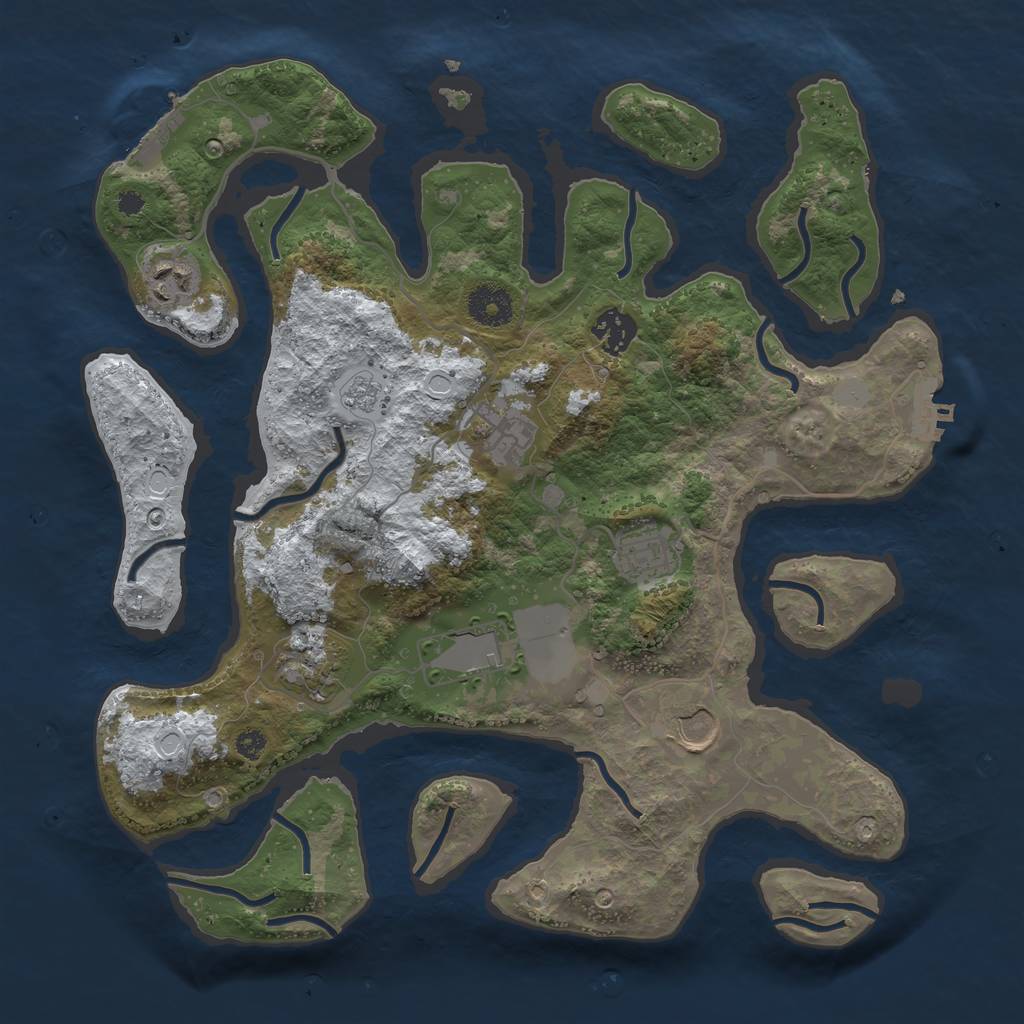 Rust Map: Procedural Map, Size: 3500, Seed: 6100898, 15 Monuments