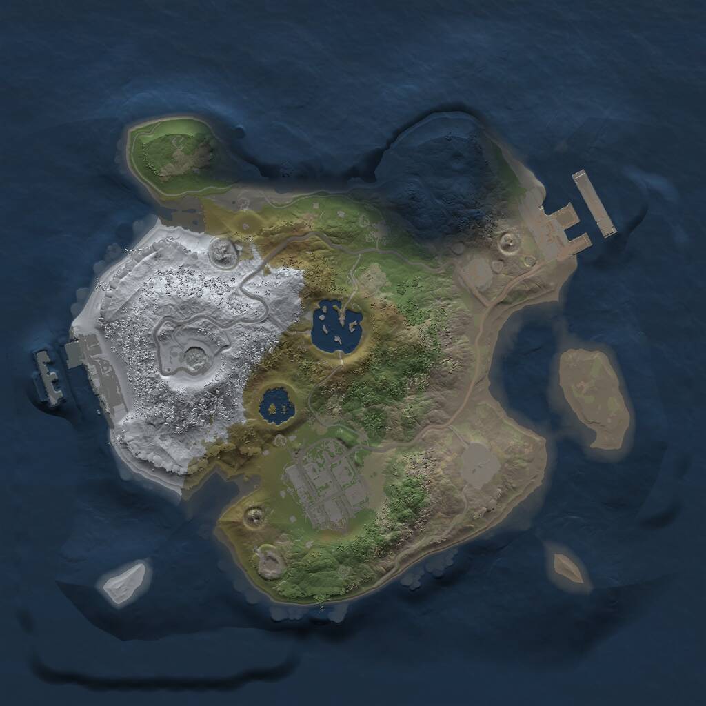 Rust Map: Procedural Map, Size: 2000, Seed: 3336436, 6 Monuments