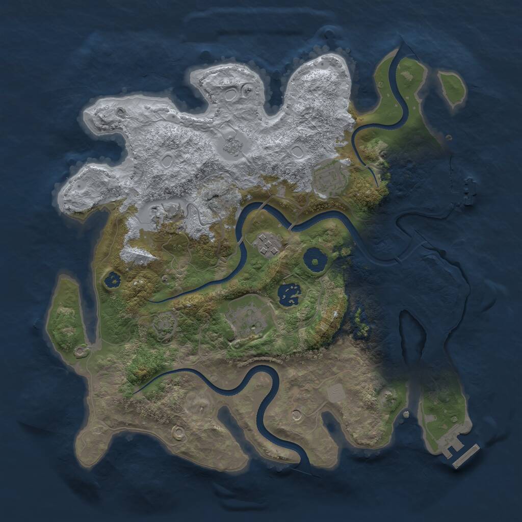Rust Map: Procedural Map, Size: 3300, Seed: 36954, 11 Monuments