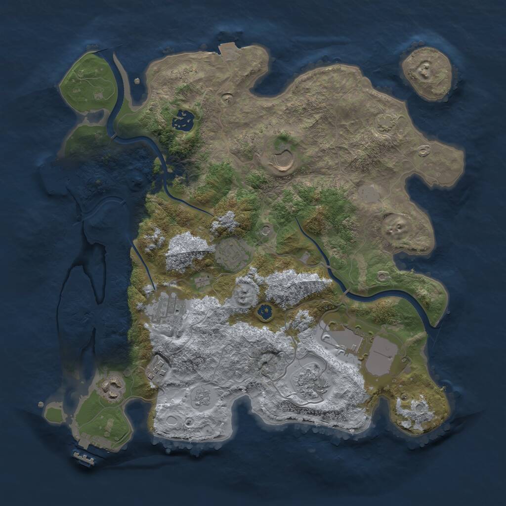Rust Map: Procedural Map, Size: 3500, Seed: 5751737, 14 Monuments