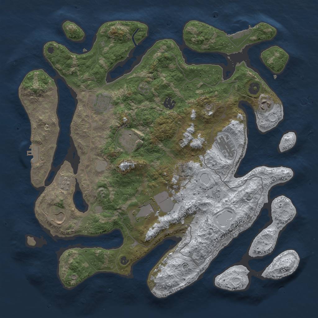 Rust Map: Procedural Map, Size: 4000, Seed: 17032022, 17 Monuments